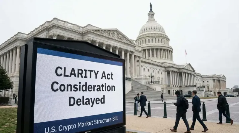 Consideration of the U.S. crypto market structure bill (CLARITY Act) is expected to be delayed by several weeks
