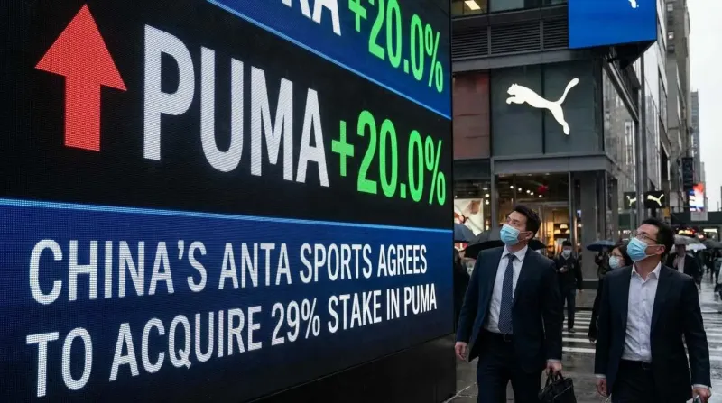 Puma shares surge 20% after China’s Anta Sports agreed to acquire a 29% stake in the company