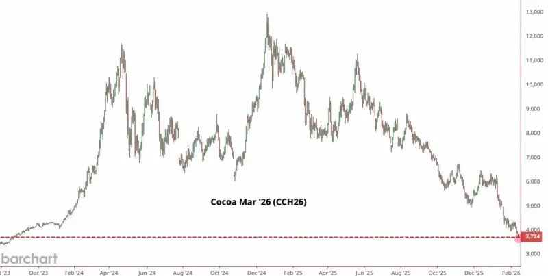 Cocoa Prices Fall to Lowest Level Since October 2023