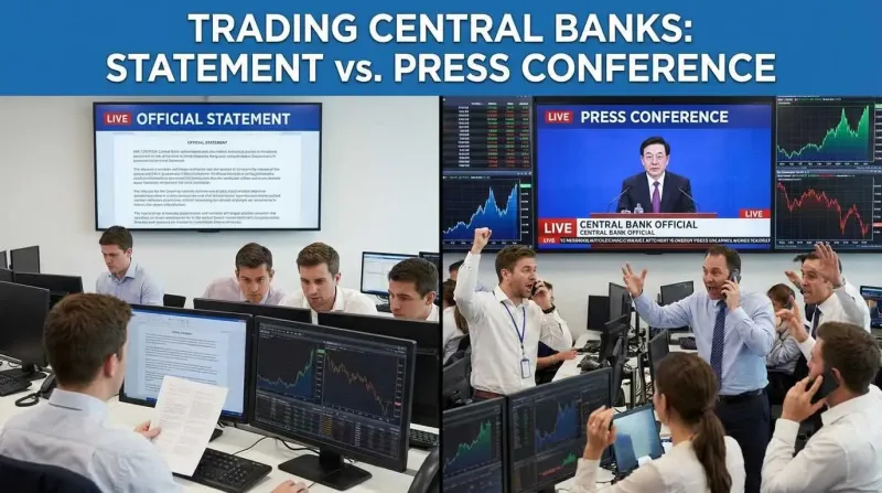 Trading Central Banks: Statement vs. Press Conference