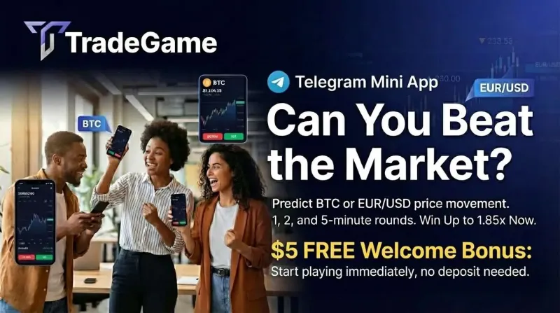 Trade on the Go: Mastering BTC and EUR/USD with TradeGame.io via Telegram!