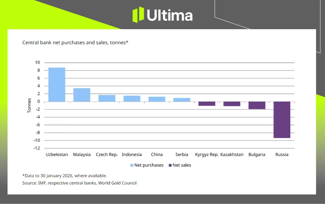 Central Bank Net Activity in January | Source: World Gold Council